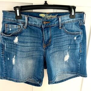 Old Navy Boyfriend Denim Distressed Jean Shorts Size 6 Ripped Y2K